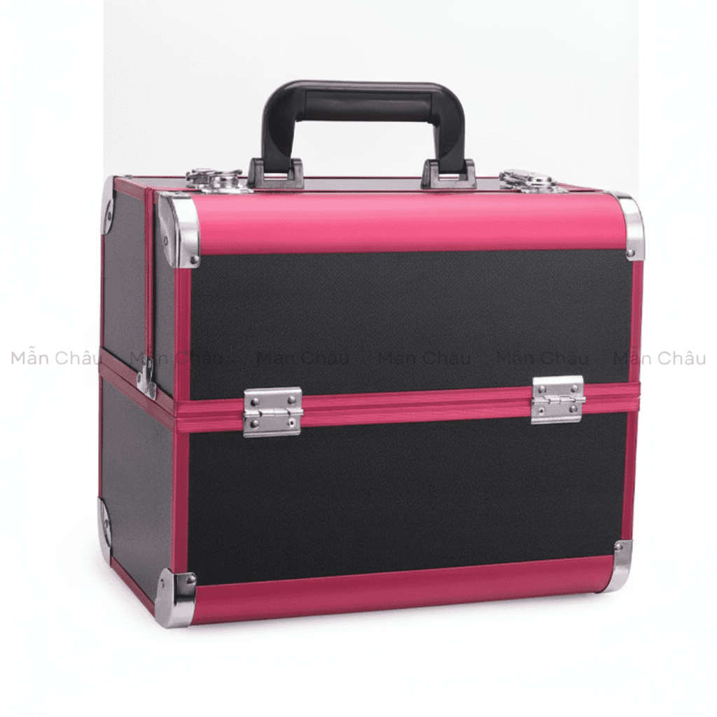 Cốp inox Đen Viền Hồng Sen