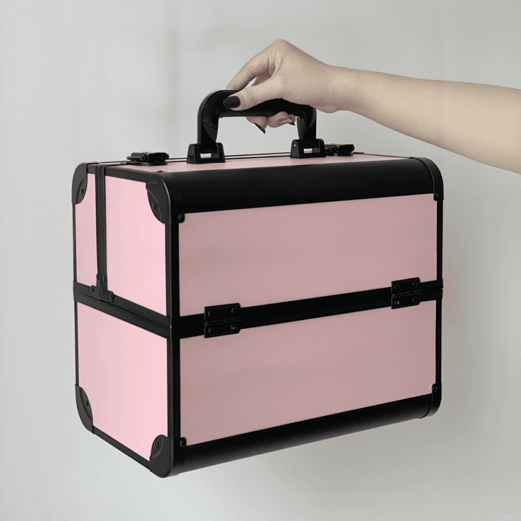 Cốp inox Hồng viền đen