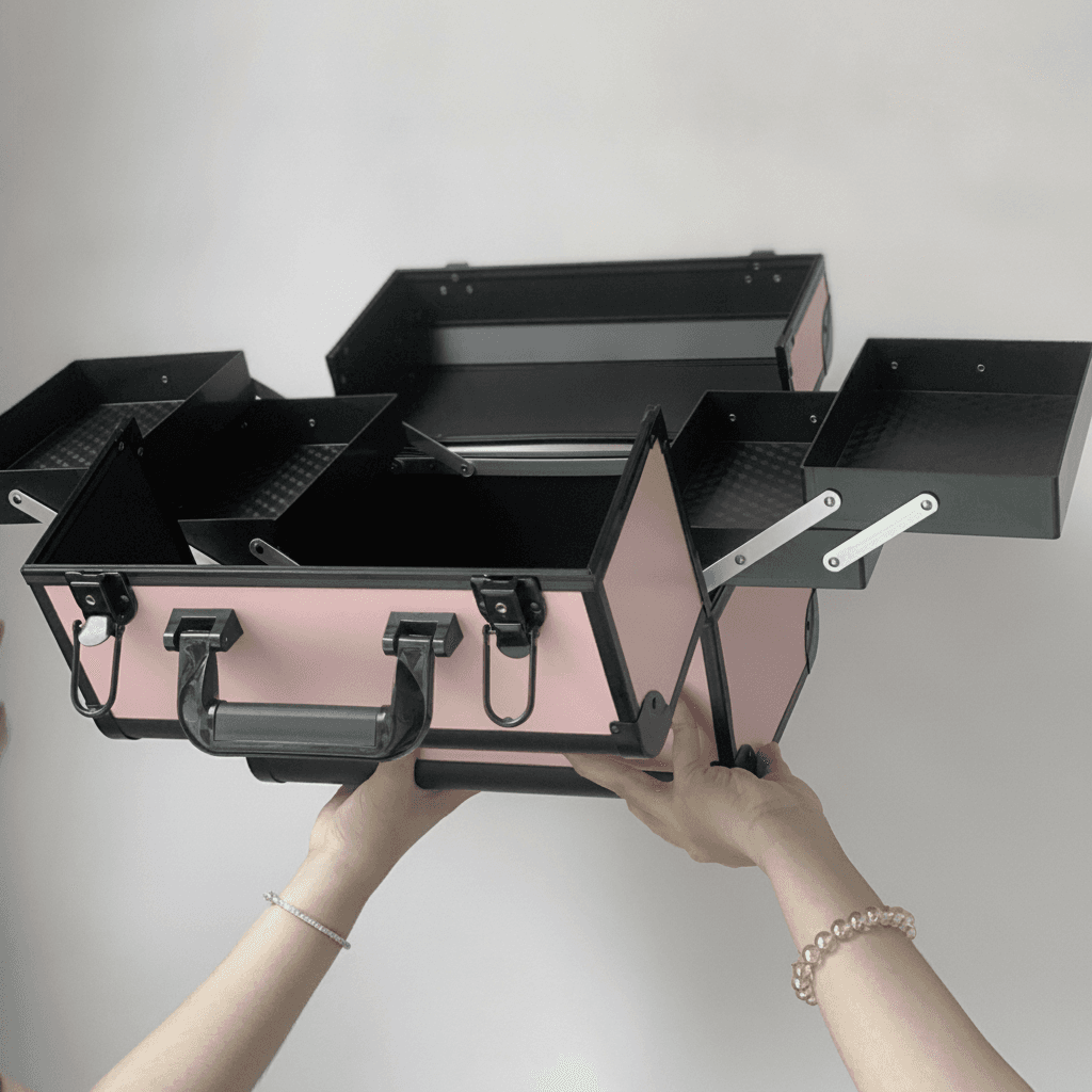 Cốp inox Hồng viền đen