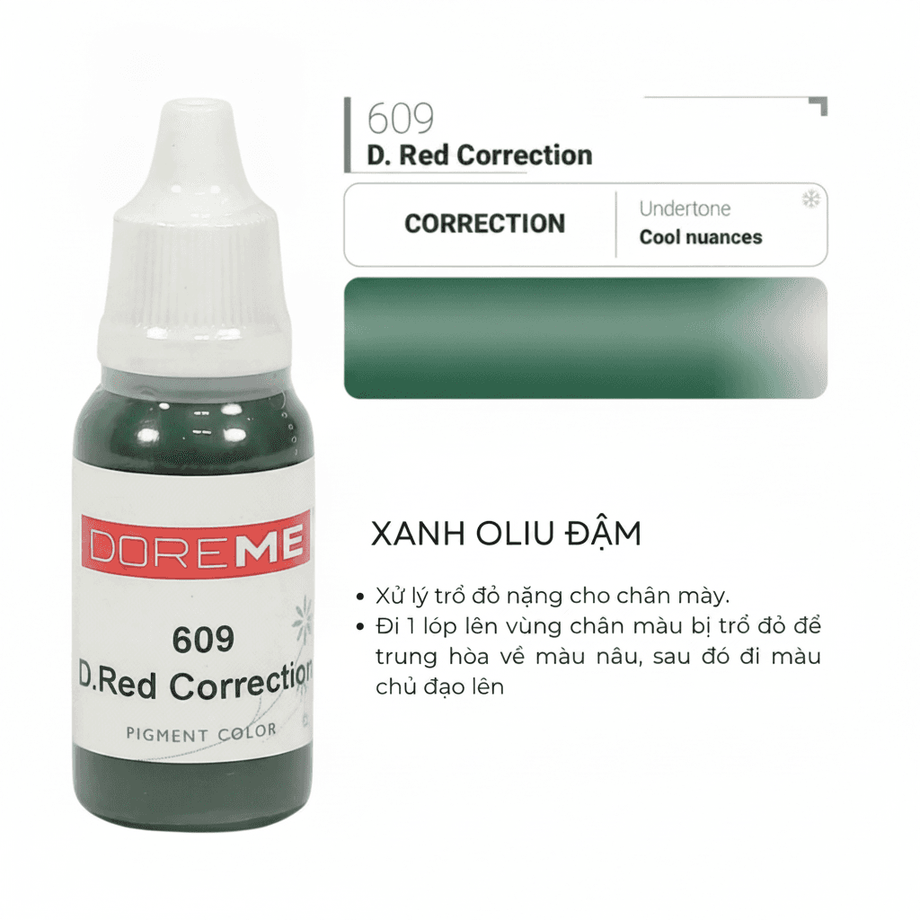 Mực Doreme - 609 D.Red Correction - Xanh Rêu Đậm (XL đỏ nặng)