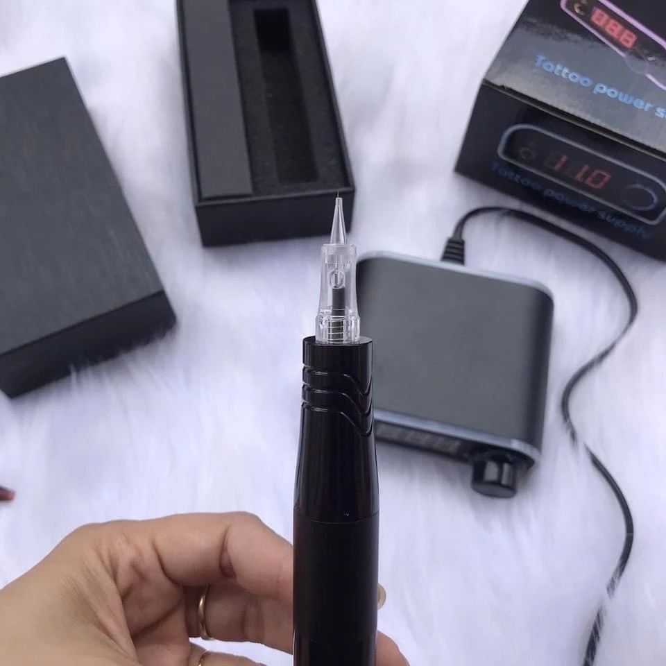 Máy Pen phun xăm môi mini 5.0 2 đầu xăm hình,Dùng được 4 loại kim Pearl Charmant Pen Cấy Phấn_P08