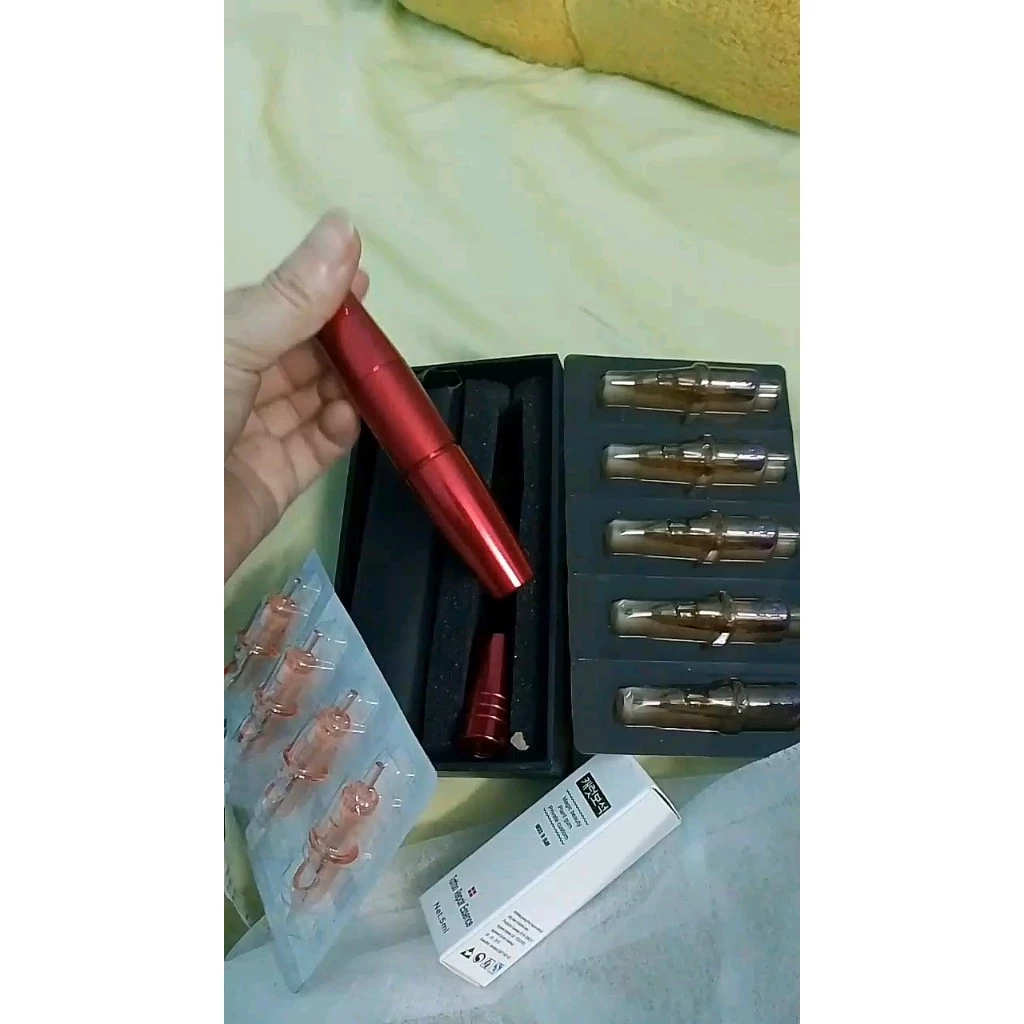 Máy Pen phun xăm môi mini 5.0 2 đầu xăm hình,Dùng được 4 loại kim Pearl Charmant Pen Cấy Phấn_P08