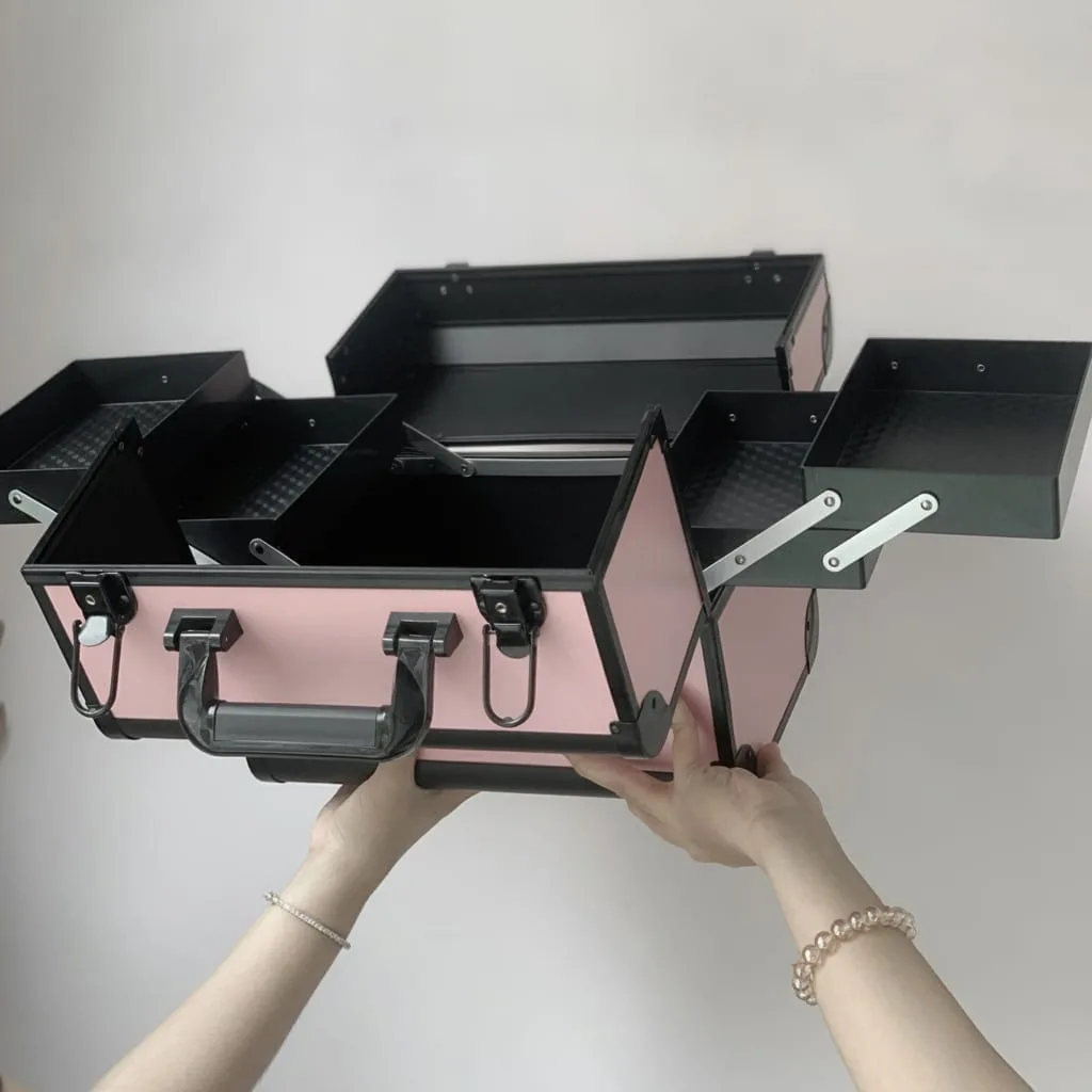 Cốp inox Hồng viền đen