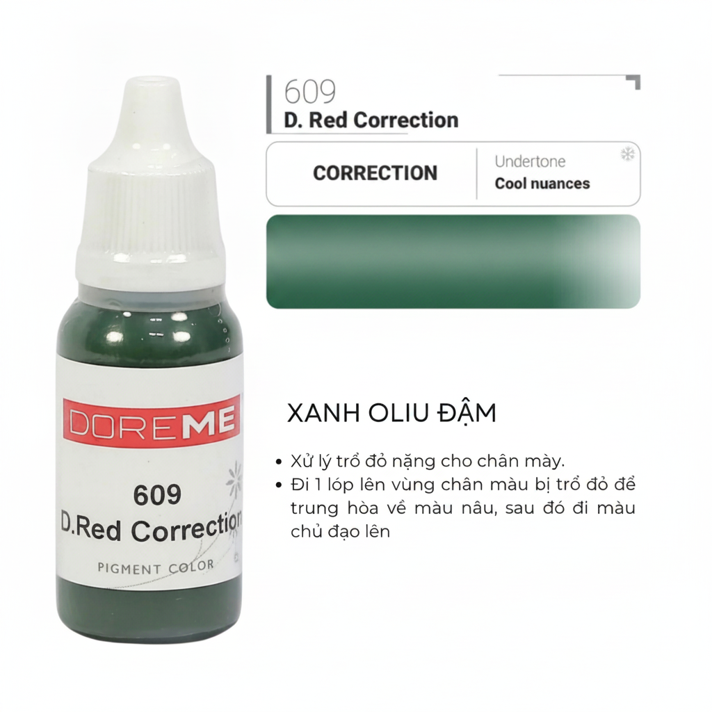 Mực Doreme - 609 D.Red Correction - Xanh Rêu Đậm (XL đỏ nặng)