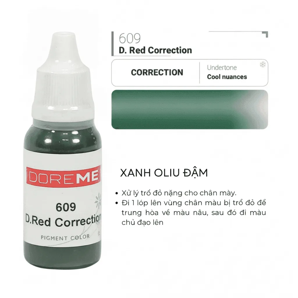 Mực Doreme - 609 D.Red Correction - Xanh Rêu Đậm (XL đỏ nặng)