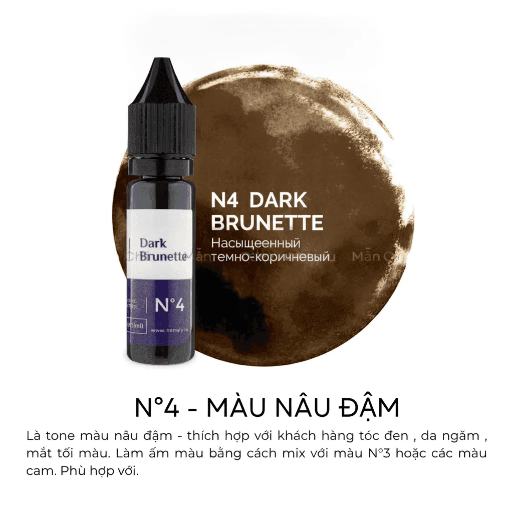 Mực Hanafy - N4 Dark Brunette - Nâu Đen