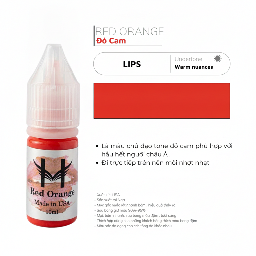 Mực Hoa Đào - Red Orange - Đỏ Cam