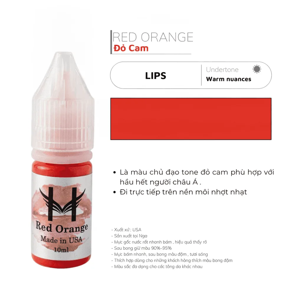 Mực Hoa Đào - Red Orange - Đỏ Cam