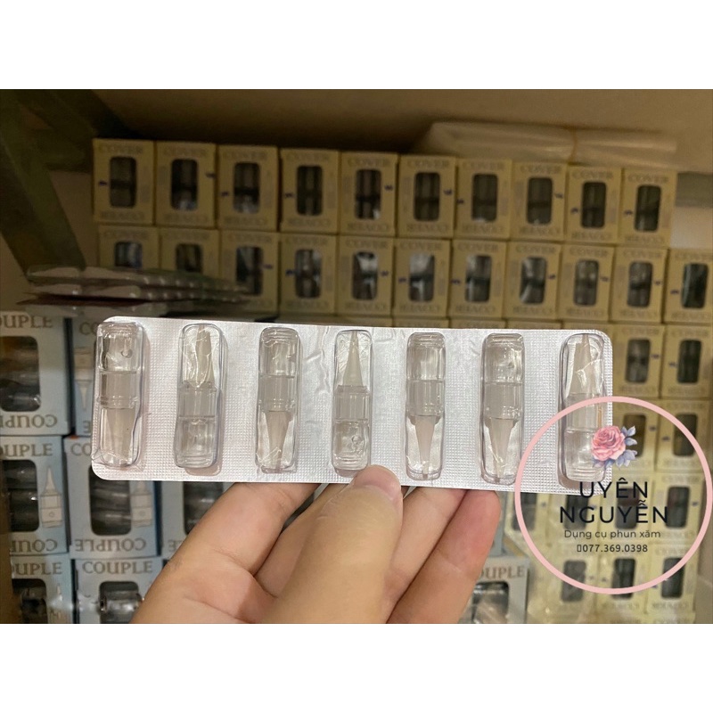 Đầu nhựa máy thần thánh_đầu ghép máy nhựa sài gòn (1 hôp/70 đầu/10 vỉ) _dụng cụ phun xăm DCPX Uyen Nguyen