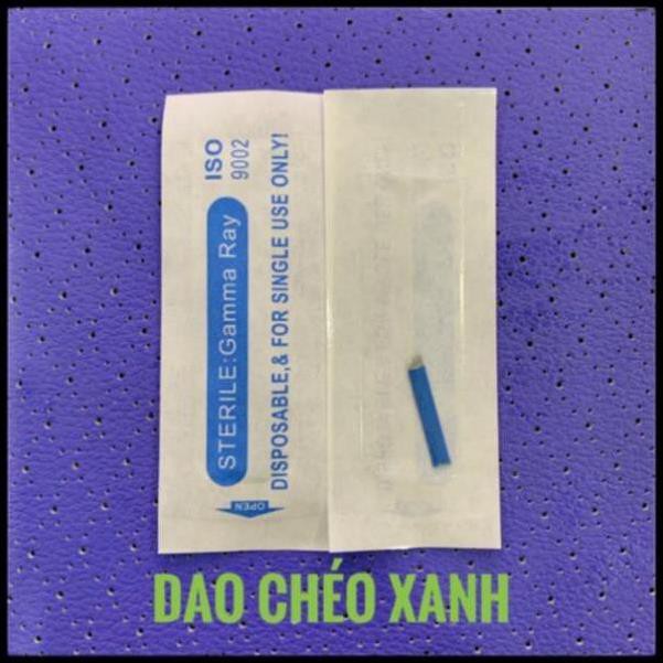 Lưỡi chéo xanh _chéo trắng (10 lưỡi) _dụng cụ phun xăm DCPX Uyen Nguyen