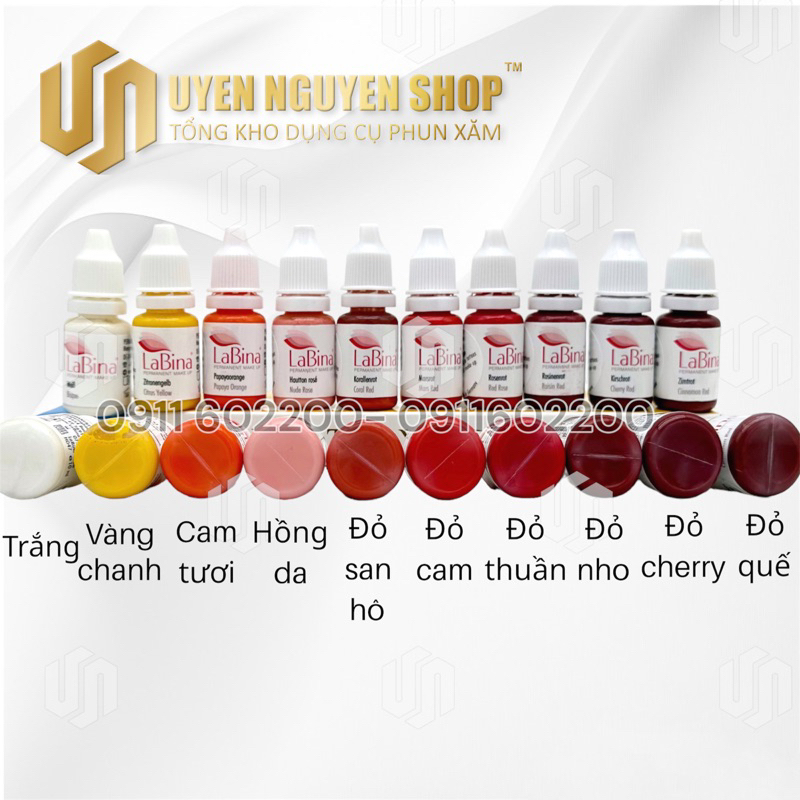 Mực Labina chai 10ml / Mực môi Labina / mực phun xăm