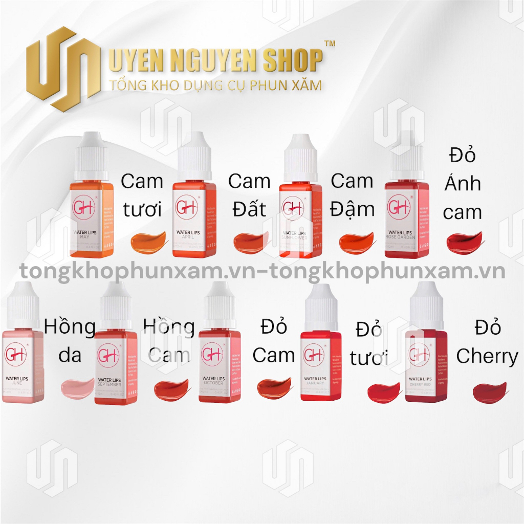 Mực phun môi GH chính hãng mẫu mới 12ml chai vuông