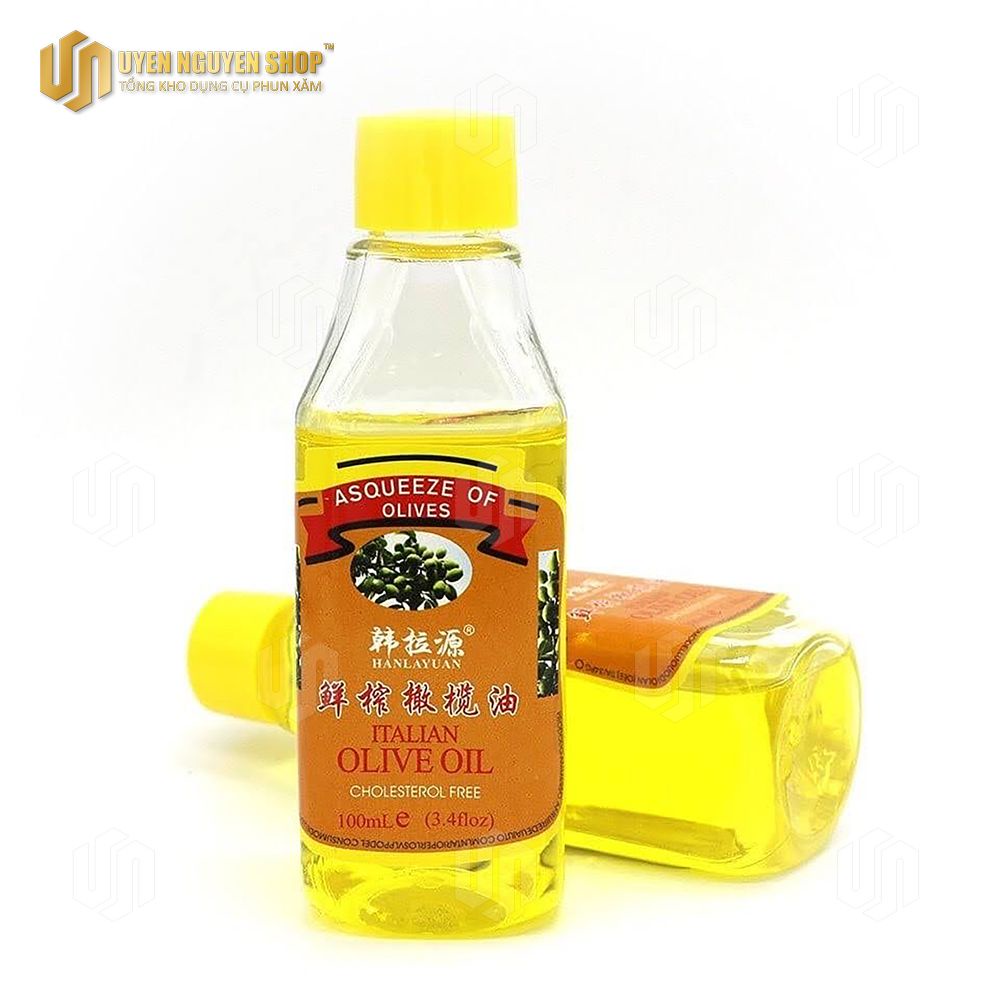 Dầu lau da giả / Dầu Olive oil lau da giả tập phun xăm