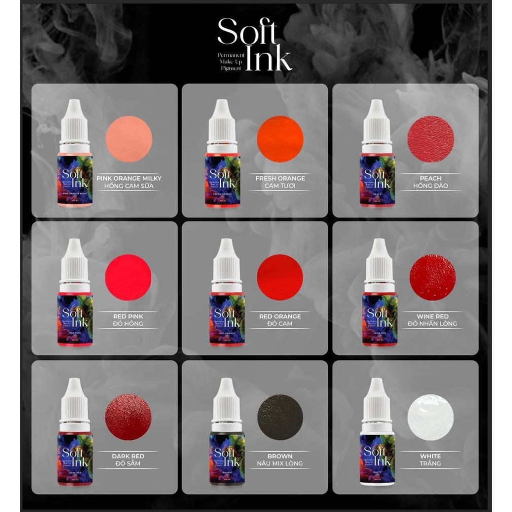 Mực Soft Ink phun môi đẹp chuẩn chính hãng MTH Minisize 5ml Fullsize 10ml